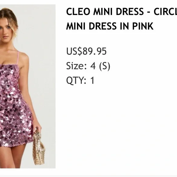 Showpo Pink Sequin Mini Dress - Picture 4 of 4